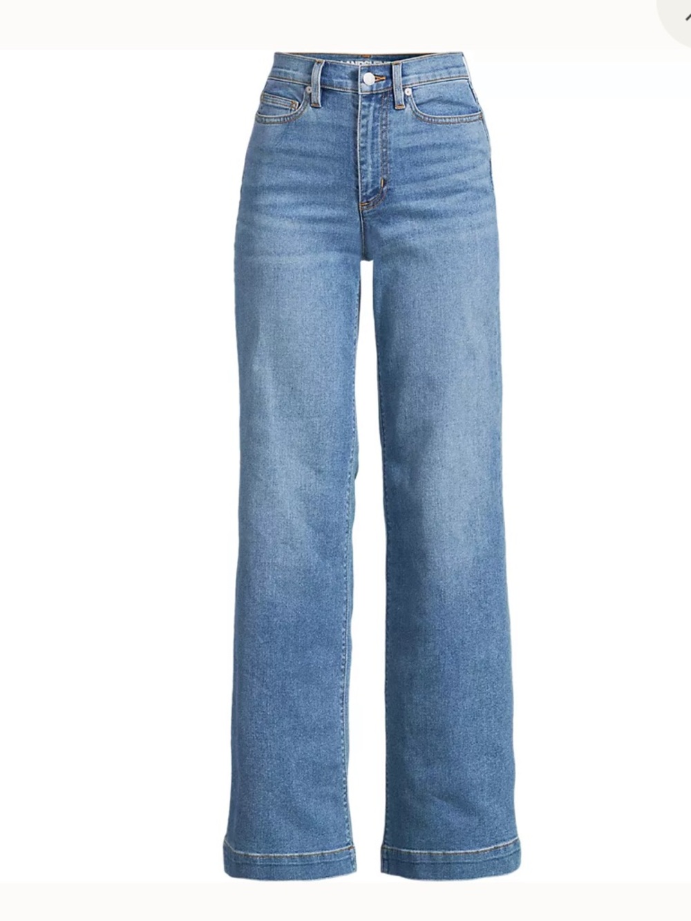 Lands End High Rise Wide Leg Denim Jeans in Beau Blue